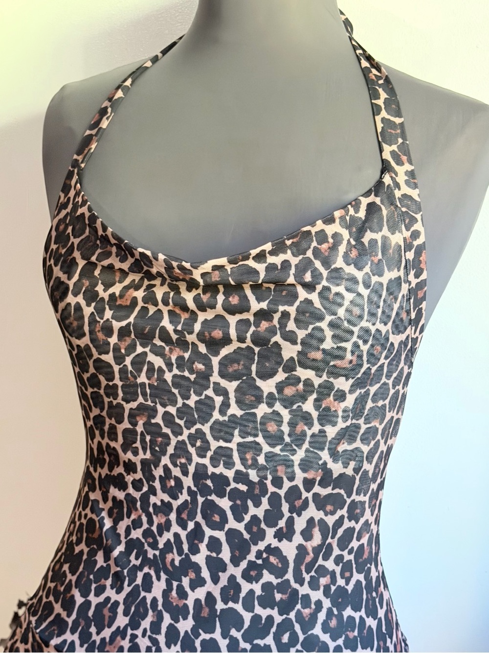 NWT Avidlove Mesh Ruched Bodycon Lingerie Mini Dress in leopard print. - Picture 7 of 10